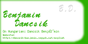 benjamin dancsik business card